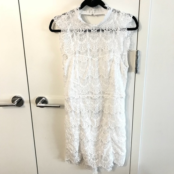 NWT Free People Daydream Lace Mini Dress in White - Picture 5 of 8